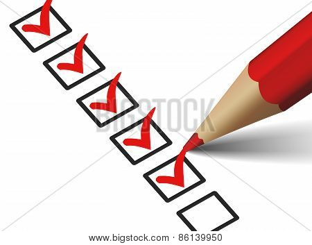 Check List With Red Checkmark Icon