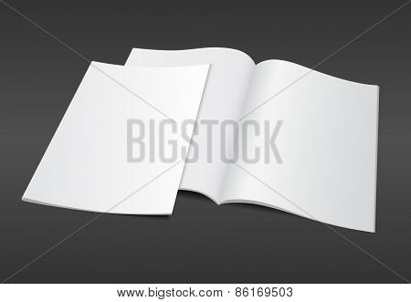 Blank Magazine Illustration On Dark Background