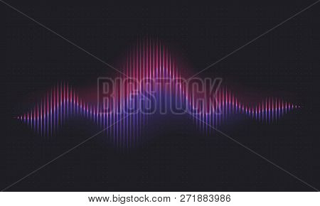 Abstract Sound Wave. Voice Digital Waveform, Volume Voice Technology Vibrant Wave. Music Sound Energ