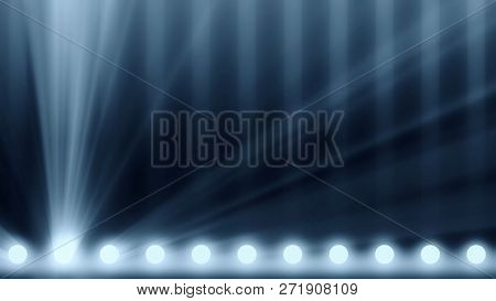 Animation Of Stage Lights Frame. Bright Shiny Stage Lights Flashing Movement Entertainment Spotlight