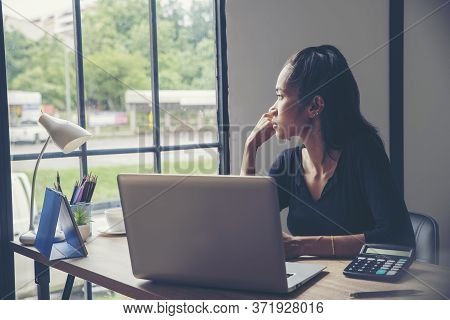 Stressed Businesswoman Frustrated And Upset In Business Pressure And Overworked At Home Office.adult