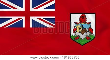 Bermuda Waving Flag. Bermuda National Flag Background Texture.