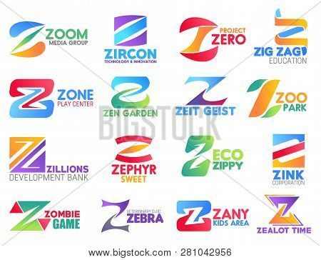 Corporate Identity Letter Z Business Icons. Vector Media And Technology Innovation, Education And Ga