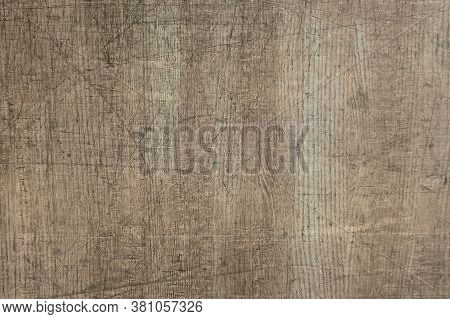 Woody Scratched Texture. Vintage Background With Scratches. Textured Dark Wooden Background With Cra