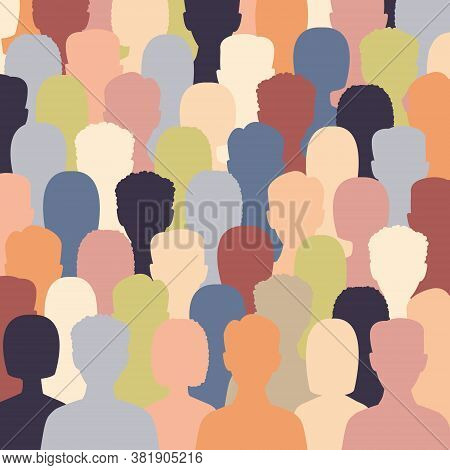 Diverse Multicultural Group Of People Standing Together (europian, Asian, American). Human Social Di