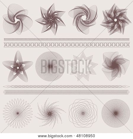 Guilloche pattern (watermarks, borders) for (banknote, money, currency, cheque, check)