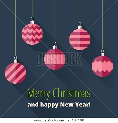 Christmas Card With Christmas Decoration