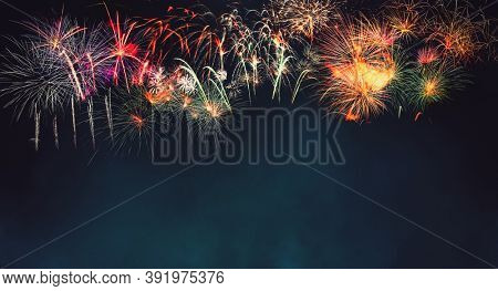 Firework show on new years eve. Fireworks background