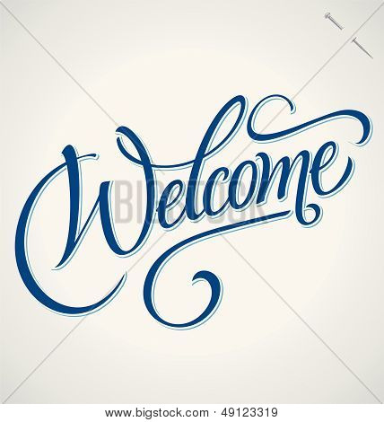 WELCOME hand lettering (vector)