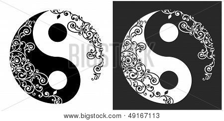 Yin Yang Two Pattern Symbol