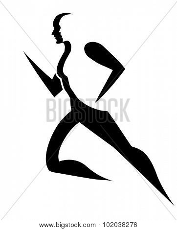 Running, symbol of a man running, vector illustration