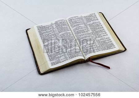 Open Bible On White Background