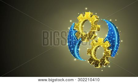 Golden Gears Yin-yan Symbol. Industry Balance, Business Solution, Technology, Engineering Concept. A