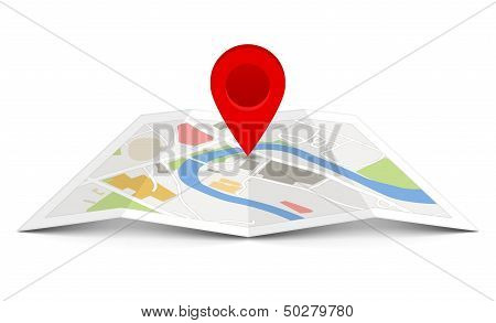 Vector Map With Pin Pointer