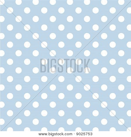 Pastel Blue, Big White Polka Dots