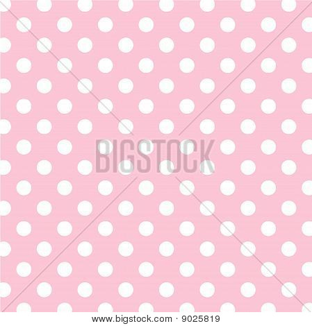 Pastel Pink, Big White Polka Dots