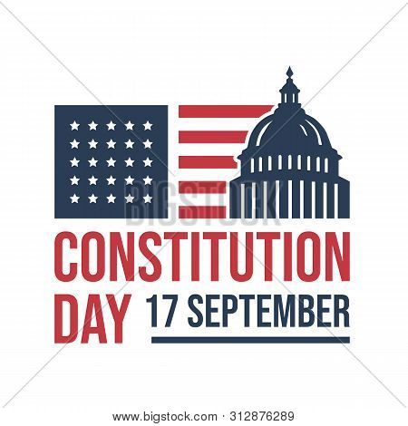 American Constitution Day National Day Of America Logo Badge Vector Isolated On White Background