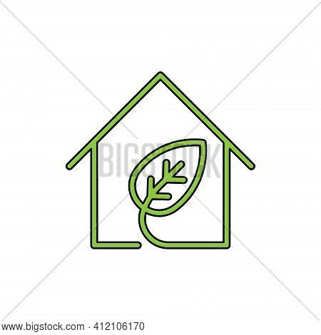 Green Eco Home Logo Icon Vector. Ecology House icon. Eco House icon. Eco House vector, Eco House icon vector, Eco House logo, Eco Home icon vector. Eco House vector icon symbol for website, logo, app. Eco House icon isolated on white background