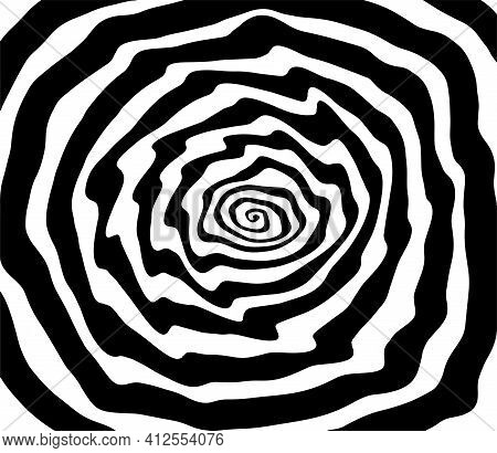 Vector Spiral. Spiral. The Concentric Circles. The Silhouette Of The Spiral. Effect, Hypnosis, The S