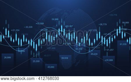 Stock Market Or Forex Trading Graph In Futuristic Concept For Financial Investment Or Economic Trend