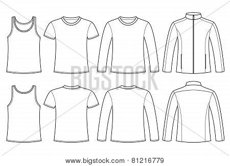 Singlet, T-shirt, Long-sleeved T-shirt And Jacket Template