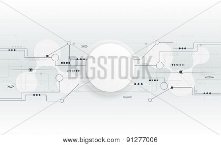 Vector Illustration Abstract Futuristic White Circuit Board