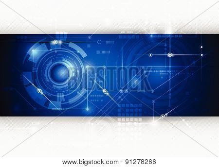 Vector Illustration  Hi-tech Blue Abstract Technology Background