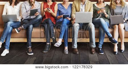 Diversity People Connection Digital Devices Browsing Concept