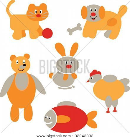 grappige dieren vector babyset 2