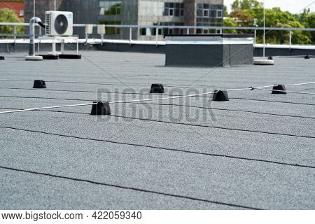 Flat Roof Protective Covering With Bitumen Membrane For Waterproofing