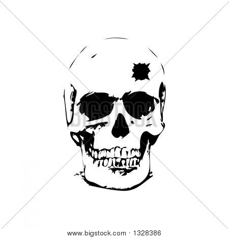 Bullet Hole Skull - vectorillustratie