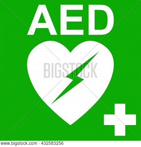 Aed Automatic External Defibrillator Symbol Heart Health