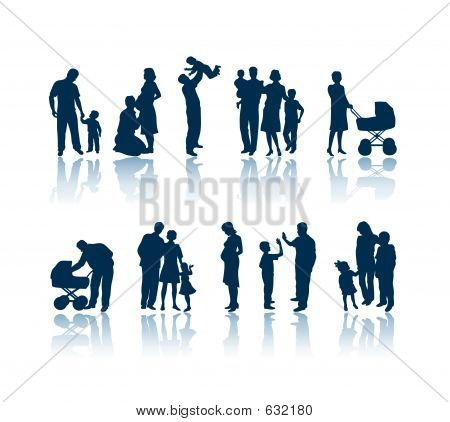 Familie silhouetten