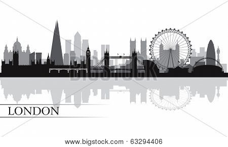 London City Skyline Silhouette Background