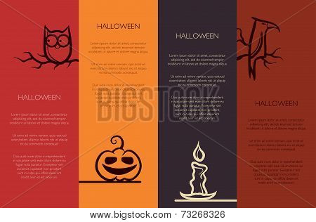 Illustration of retro graphical templates with Halloween element