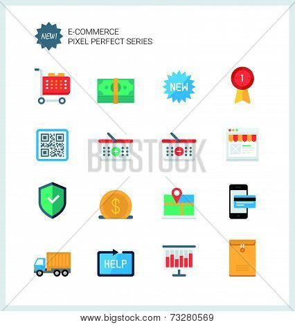 Pixel Perfect E-commerce Flat Icons