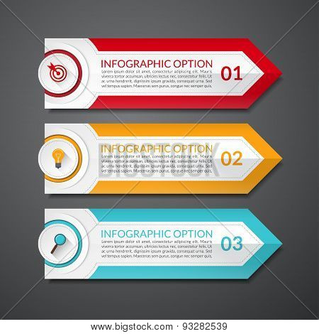 Infographic design arrow number options banner