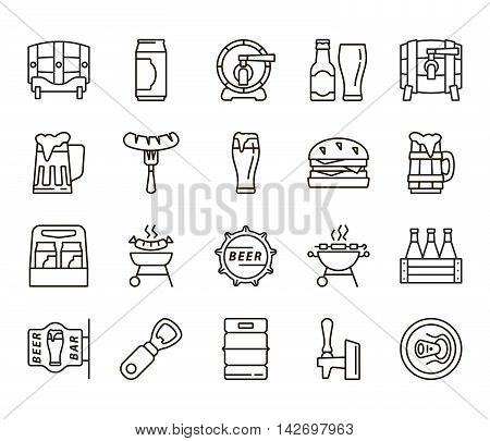 Beer bottle. Can of beer. Pint of beer. Pint of ale. Beer keg. Ale barrel. Beer simple. Beer icons. Beer flat. Beer linear. Beer snacks. Snacks icons. Snacks linear. Snacks flat.