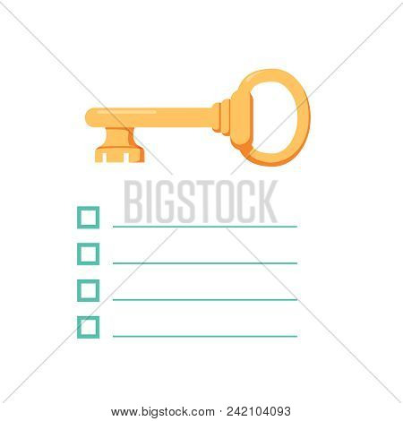 Key Takeaway Concept Design. Vector Image Isolated On White Background. List Of Key Take Away Illust