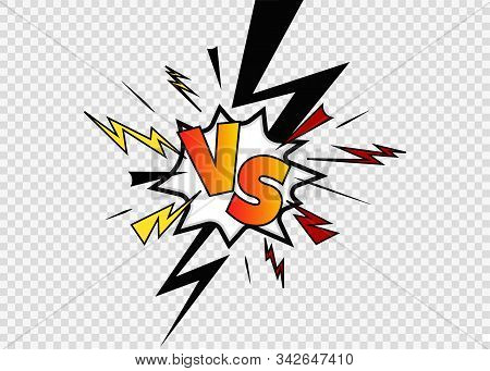 Versus Letters. Shining Competition Symbol On Transparent Background. Vs Letters For Sports, Fight, 