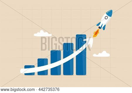 Exponential Growth Or Compound Interest, Investment, Wealth Or Earning Rising Up Graph, Business Sal