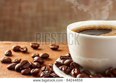 Coffee Cup And Coffee Beans