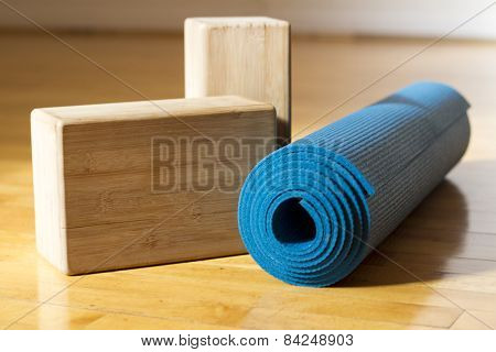 Yoga Mat and Blocks - Yoga Accessories in Studio