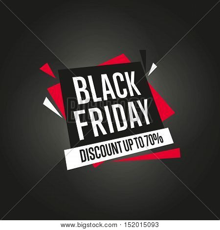 Black Friday sale black sticker vector isolated. Discount or special offer price sign on Black Friday. Sale banner. Promo offer on black friday. Special offer sale sticker. Discount tag on Black Friday. Special offer Black Friday banner. Black friday sale