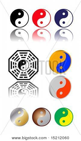 Vector ying yang symboli