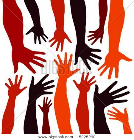 Random colorful hands vector