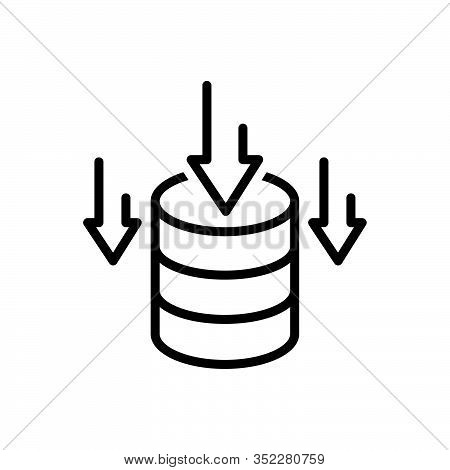 Black Line Icon For Data-storage Data Storage Stock  Stockpile Storehouse Deposit Repository Databas