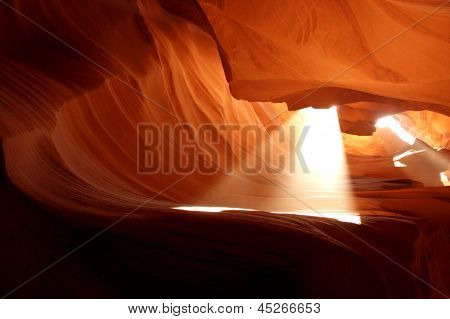 Amazing Light Beam in Antelope Canyon,Arizona