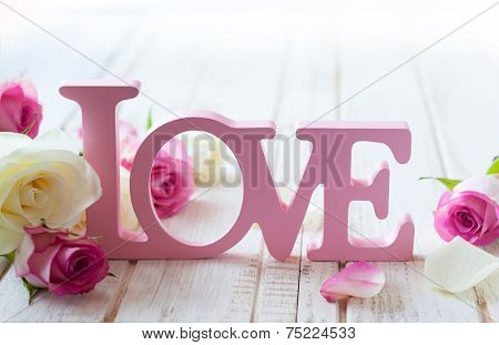 Valentine's day concept with letters 