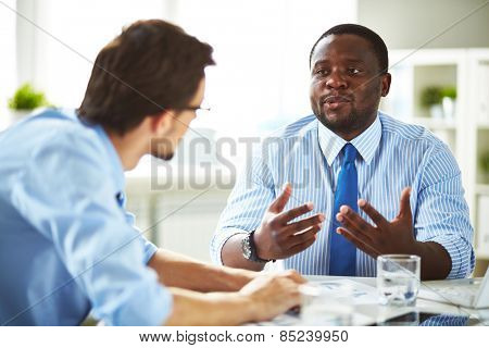 Two managers having conversation